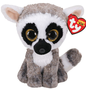Ty Beanie Babies - Linus - Grey and White Lemur 6" - Sweets and Geeks