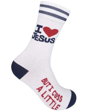 I Love Jesus (But I Cuss A Little) Socks - Sweets and Geeks