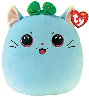 Ty Squish-A-Boo - Kirra - 10" Medium Blue Cat - Sweets and Geeks