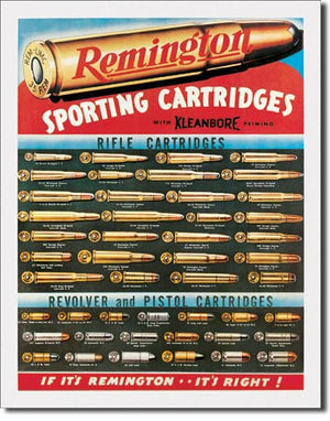 Remington Cartridges Vintage Metal Tin Sign - Sweets and Geeks