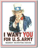 Uncle Sam Army Recruitment Vintage Metal Tin Sign - Sweets and Geeks
