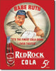 Babe Ruth Red Rock Cola Vintage Metal Tin Sign - Sweets and Geeks