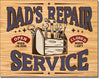 Dad's Repair Service Vintage Metal Tin Sign - Sweets and Geeks