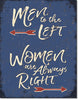 Men to the Left Vintage Metal Tin Sign - Sweets and Geeks