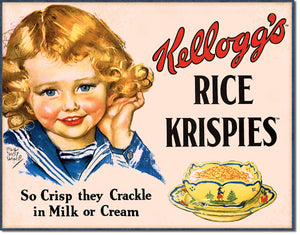 Kellogg's Rice Krispies Vintage Metal Tin Sign - Sweets and Geeks