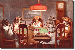 7 Dogs Playing Poker Vintage Metal Tin Sign - Sweets and Geeks