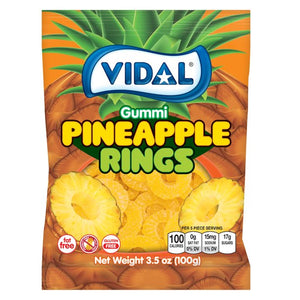 Vidal Gummy Pineapple Rings 3.5oz Bag - Sweets and Geeks