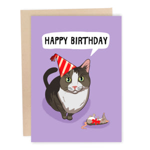 Happy Birthday Dead Mouse Greeting Card - Sweets and Geeks