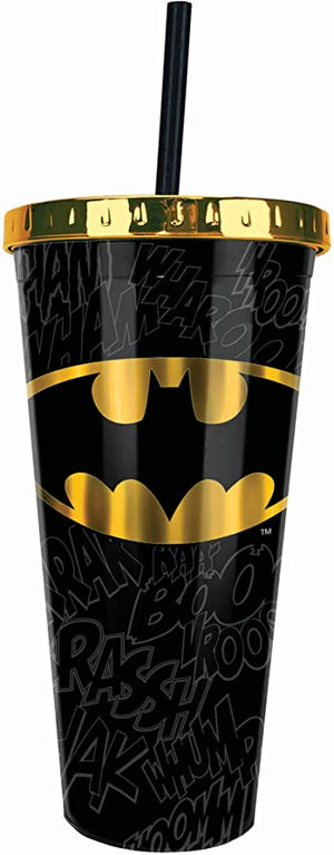 Batman Foil Cup with Straw 20oz - Sweets and Geeks