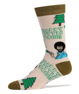 Always Happy Trees Cotton Crew Funny Socks - Sweets and Geeks