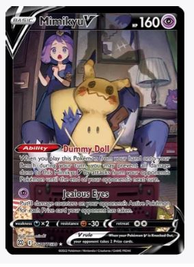 mimikyu pokemon card full art Mimikyu V 062/163 Battle Styles Full Art Ultra Rare Pokemon Card Mint