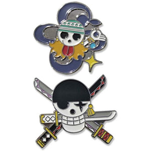 One Piece Nami and Zoro Skull Pin Set - Sweets and Geeks