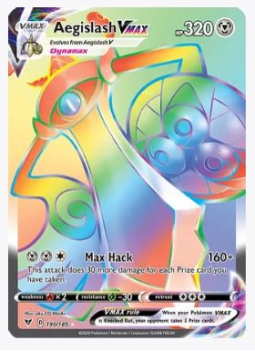 Aegislash VMAX (Secret) SWSH04: Vivid Voltage # 190/185 - Sweets and Geeks