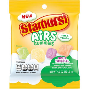 Starburst Airs Tropical Sour Gummies 4.3oz Bag - Sweets and Geeks