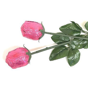 Pink Foiled Belgian Milk Chocolate Roses - Sweets and Geeks