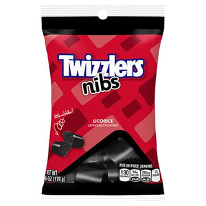 TWIZZLERS NIBS Black Licorice Candy 6oz Peg Bag - Sweets and Geeks
