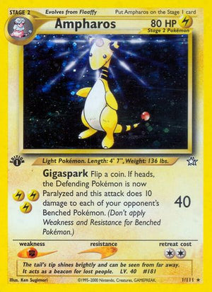 Ampharos - Neo Genesis - Card # 1/111 - Sweets and Geeks