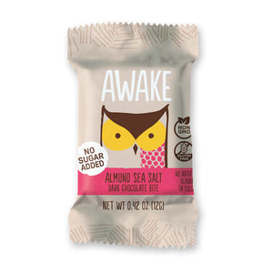 Awake Caffeinated Chocolate Bites - No Sugar Added Almond Sea Salt - Sweets and Geeks
