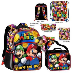 Super Mario 3D 16" Backpack 5pc Set - Sweets and Geeks