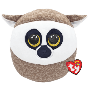 TY Squish-A-Boos Plush - Linus The Brown and White Lemur (10 Inches) - Sweets and Geeks