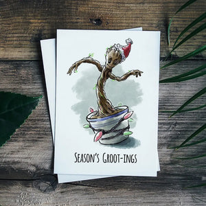 Season's Groot-ings Groot Christmas Card - Sweets and Geeks