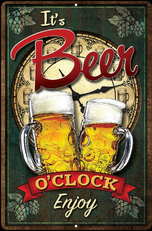 Beer o'clock - ALUMINUM 7.75" x 11.75" - Sweets and Geeks