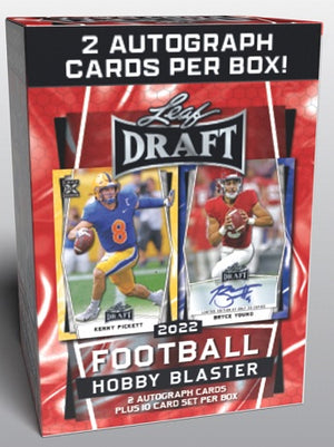 2022 Leaf Draft Football Premium Hobby Blaster Box - Sweets and Geeks