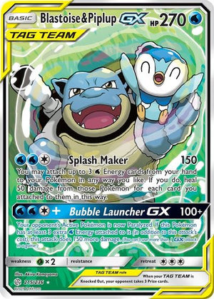 Blastoise & Piplup GX (Alternate Art) SM - Cosmic Eclipse # 215/236 - Sweets and Geeks