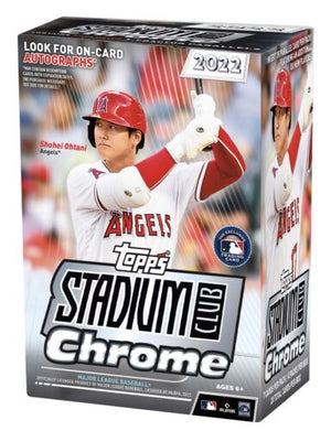 2022 Topps Stadium Club Chrome Baseball 4-Pack Blaster Box - Sweets and Geeks