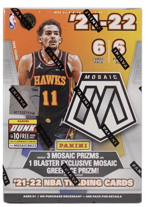 2021/22 Panini Mosaic Basketball 6-Pack Hobby Blaster Box (Green Ice Parallels!) (Fanatics) - Sweets and Geeks