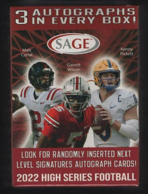 2022 Sage Hit Premier Draft High Series Football Blaster Box - Sweets and Geeks