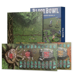 Blood Bowl - Wood Elf Pitch – Double-sided Pitch and Dugouts Set - Sweets and Geeks