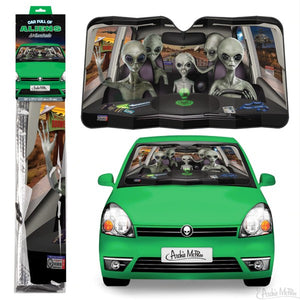 Car Full of Aliens - Automobile Sunshade - Sweets and Geeks