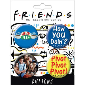 Friends 4 Button Set - Sweets and Geeks