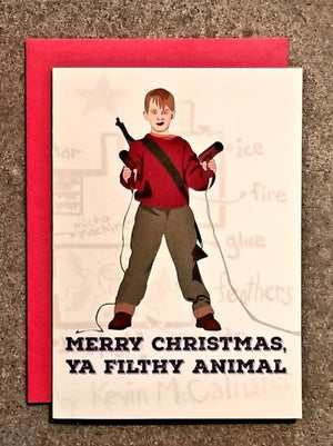 Kevin - Merry Christmas, Ya Filthy Animal Greeting Card - Sweets and Geeks