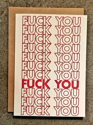 Fuck You Greeting Card - Sweets and Geeks