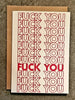 Fuck You Greeting Card - Sweets and Geeks