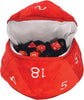 Dungeons & Dragons RPG: Red and White D20 Plush Dice Bag - Sweets and Geeks