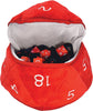 Dungeons & Dragons RPG: Red and White D20 Plush Dice Bag - Sweets and Geeks