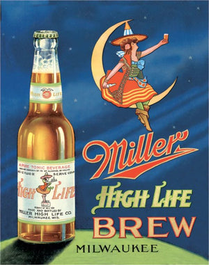 Miller High Life Brew Metal Tin Sign - Sweets and Geeks