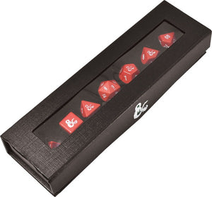 Dungeons & Dragons RPG: Heavy Metal Red and White RPG Dice Set - Sweets and Geeks