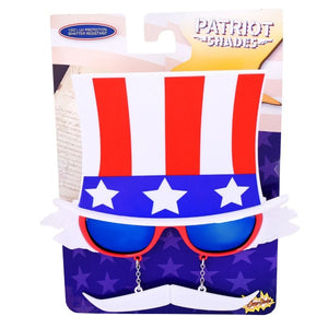 Uncle Sam Blue Lens Sunglasses with Beard | Sun-Staches - Sweets and Geeks