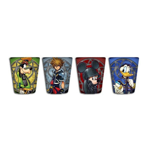 Kingdom Hearts Characters 4 Piece 1.5oz Mini Glass Set - Sweets and Geeks