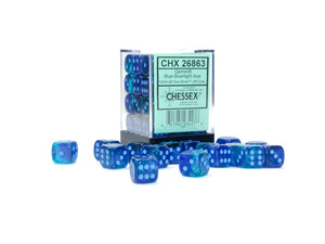 Chessex Gemini Blue-Blue/Light Blue 12MM D6 Dice Block - Sweets and Geeks