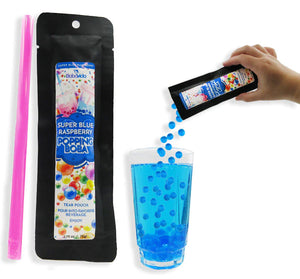 Popping Boba Single Serve Pouches- Super Blue Raspberry 3oz - Sweets and Geeks