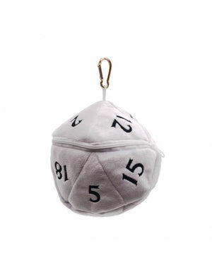 White D20 Plush Dice Bag for Dungeons & Dragons - Sweets and Geeks