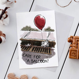 Care for a Balloon? IT Birthday Card - Sweets and Geeks