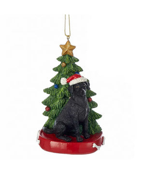 Black Labrador Retriever With Tree Ornament - Sweets and Geeks