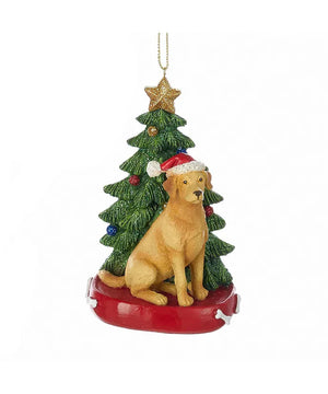 Yellow Labrador Retriever With Christmas Tree Ornament - Sweets and Geeks