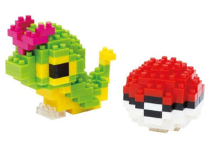 Kawada NBPM-010 nanoblock Pokemon Caterpie and MonsterBall - Sweets and Geeks